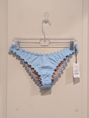 Shade & Shore Light Blue Ruffle Bikini Bottoms Size Medium